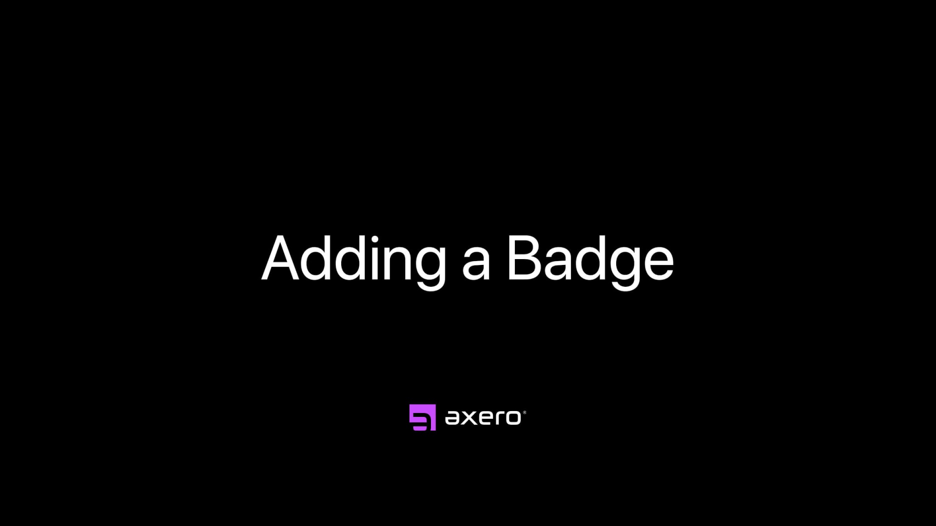 Adding a Badge