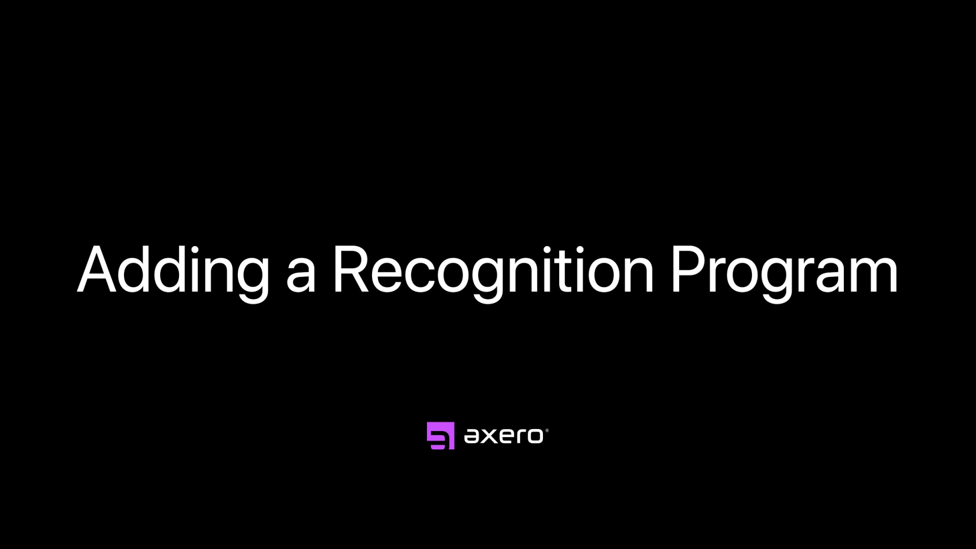 Adding a Recognition Program