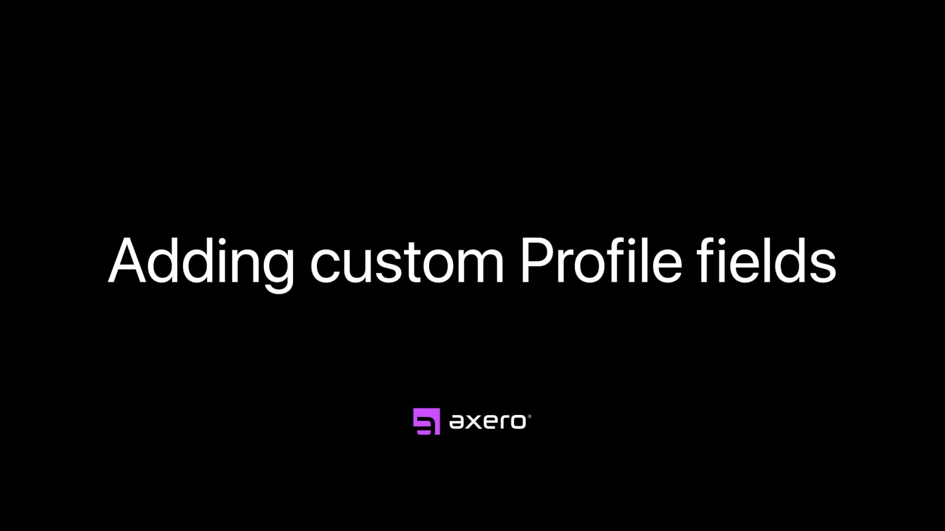 Adding custom Profile fields