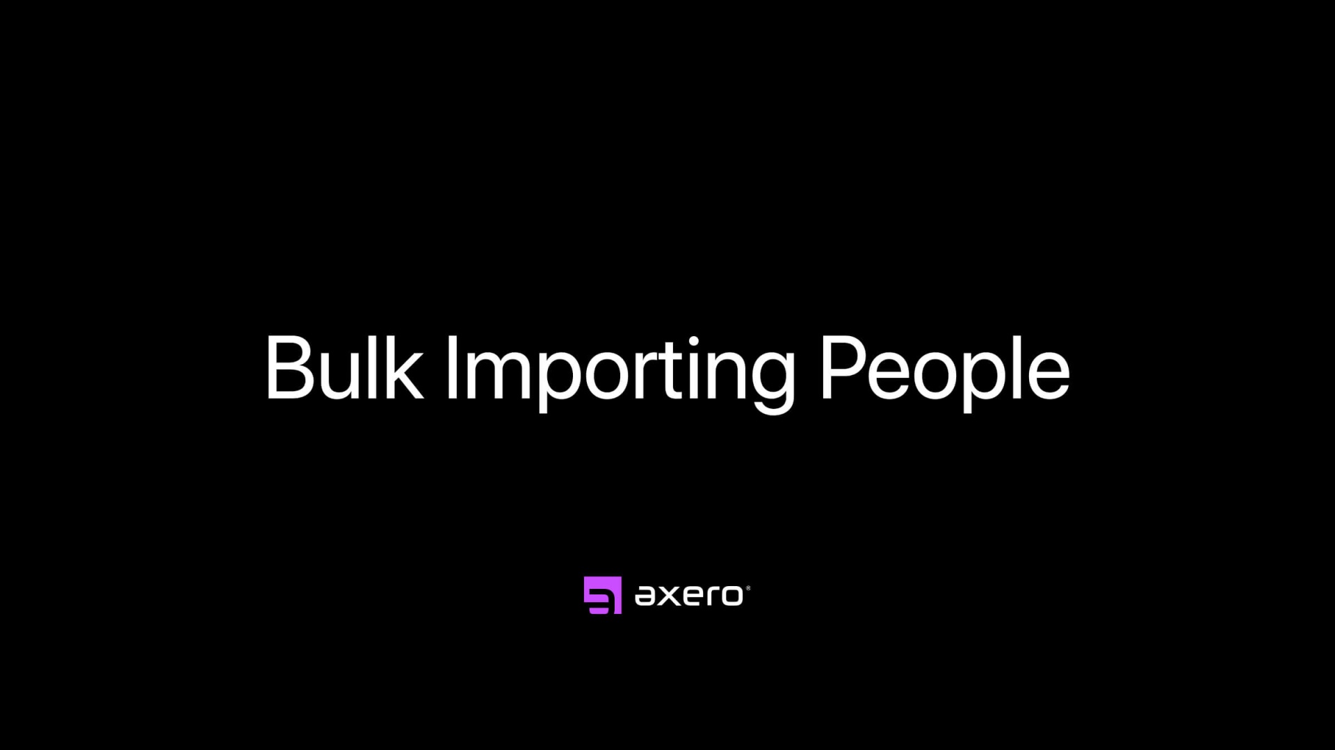 Bulk Importing People