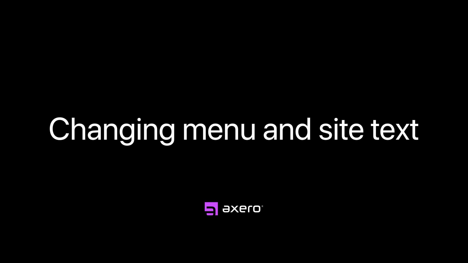 Changing menu and site text