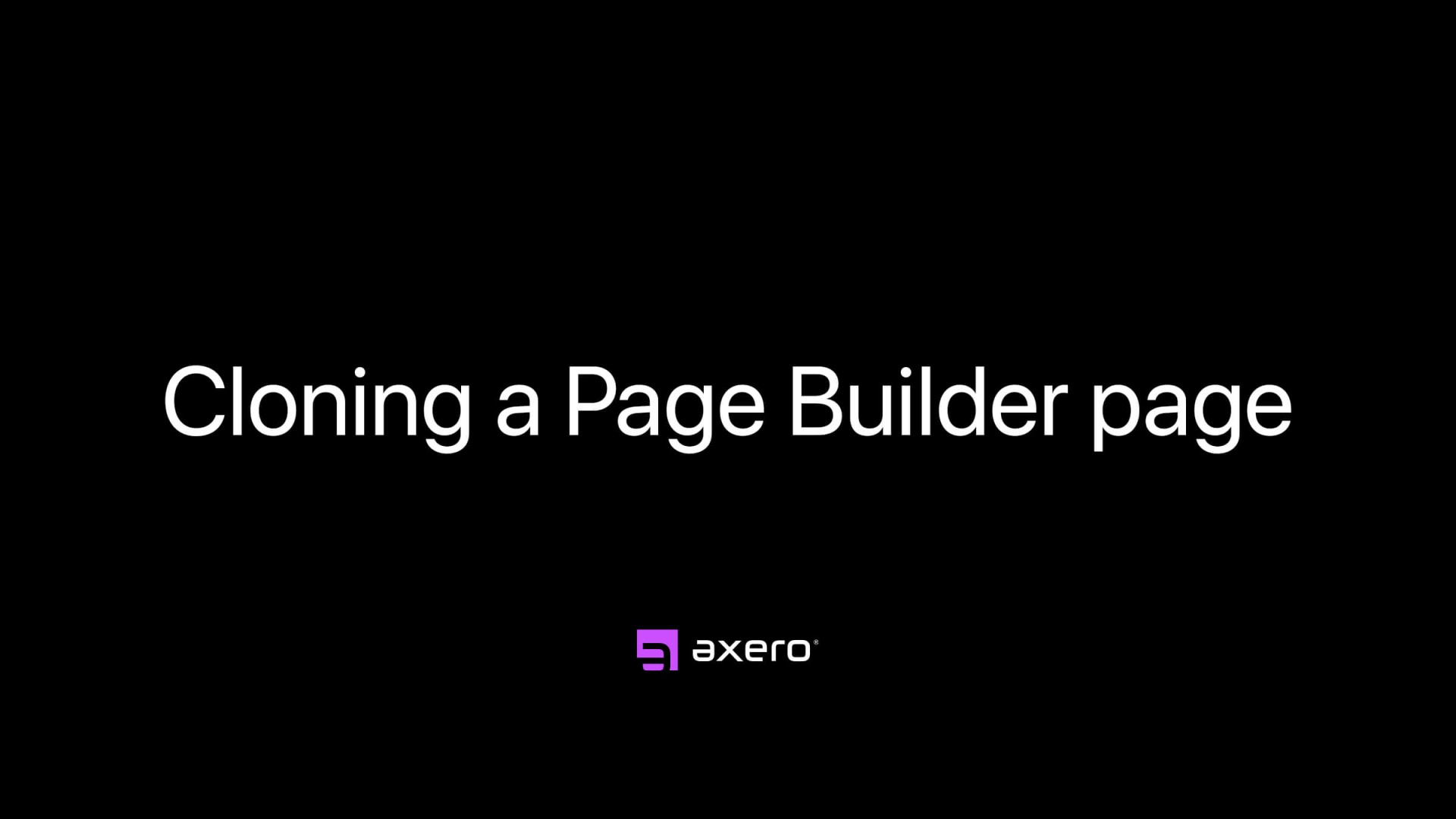 Cloning a Page Builder page