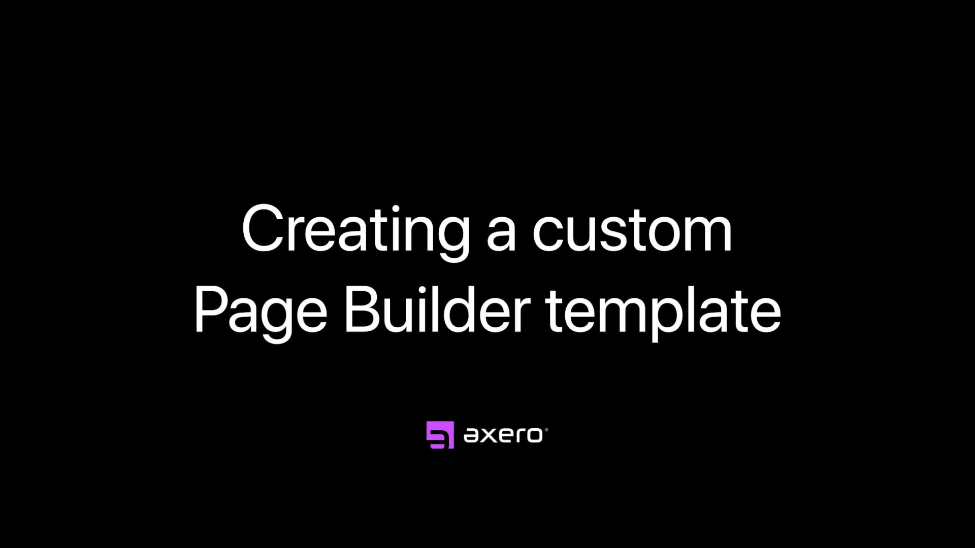 Creating a custom Page Builder template