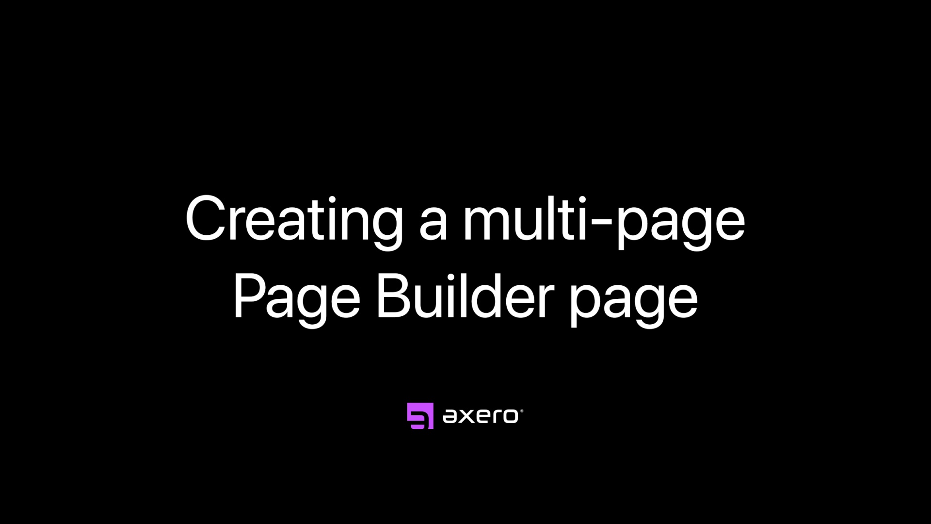 Creating a multi-page Page Builder page