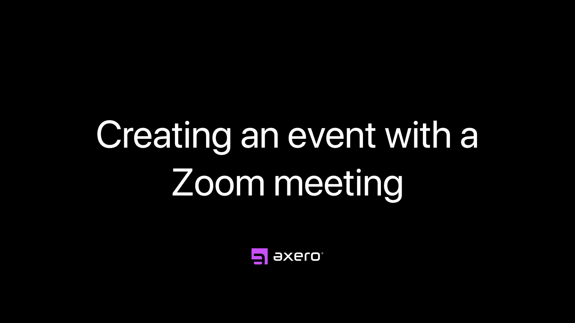 Creating an event with a Zoom meeting