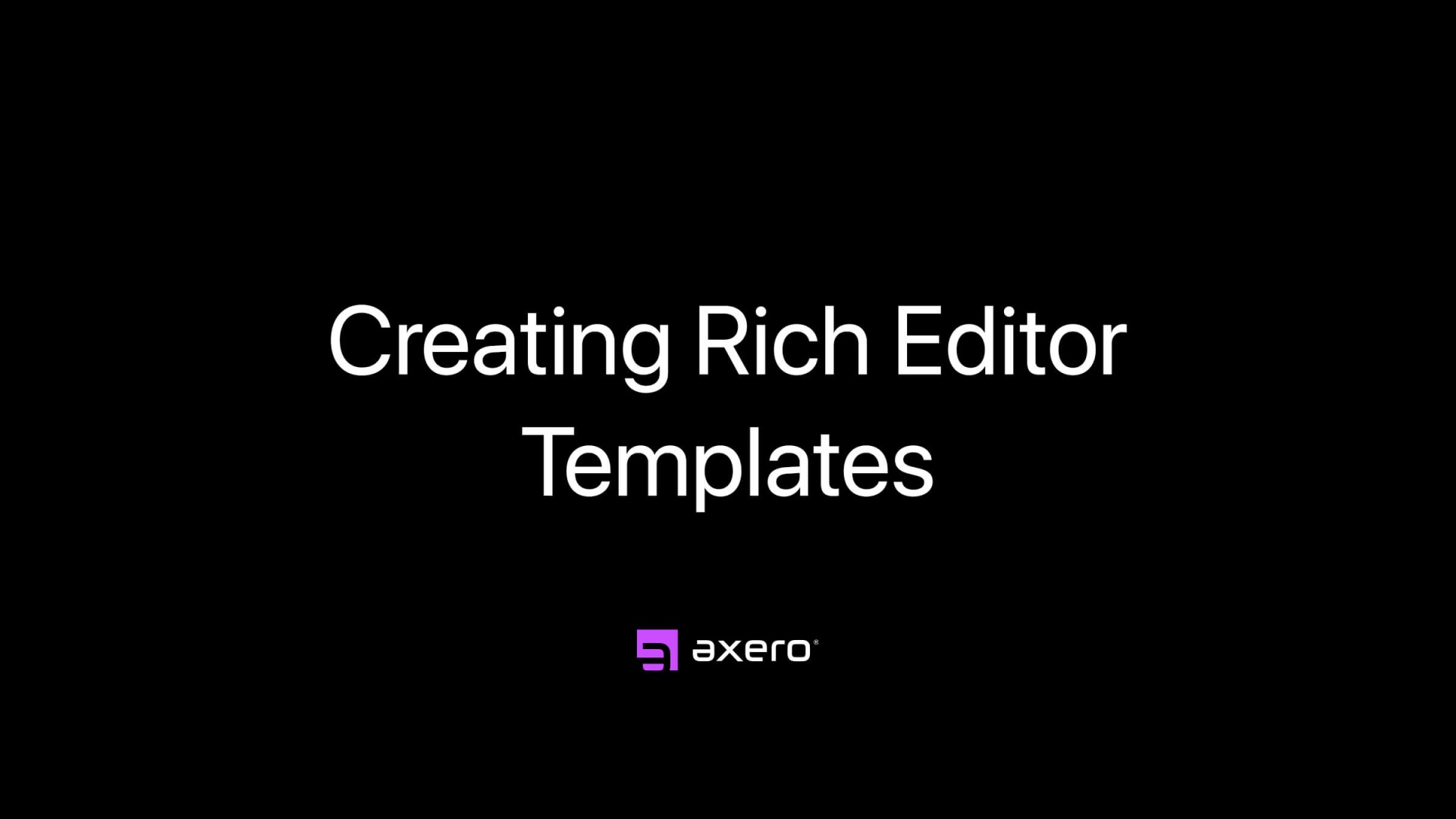 Creating Rich Editor Templates