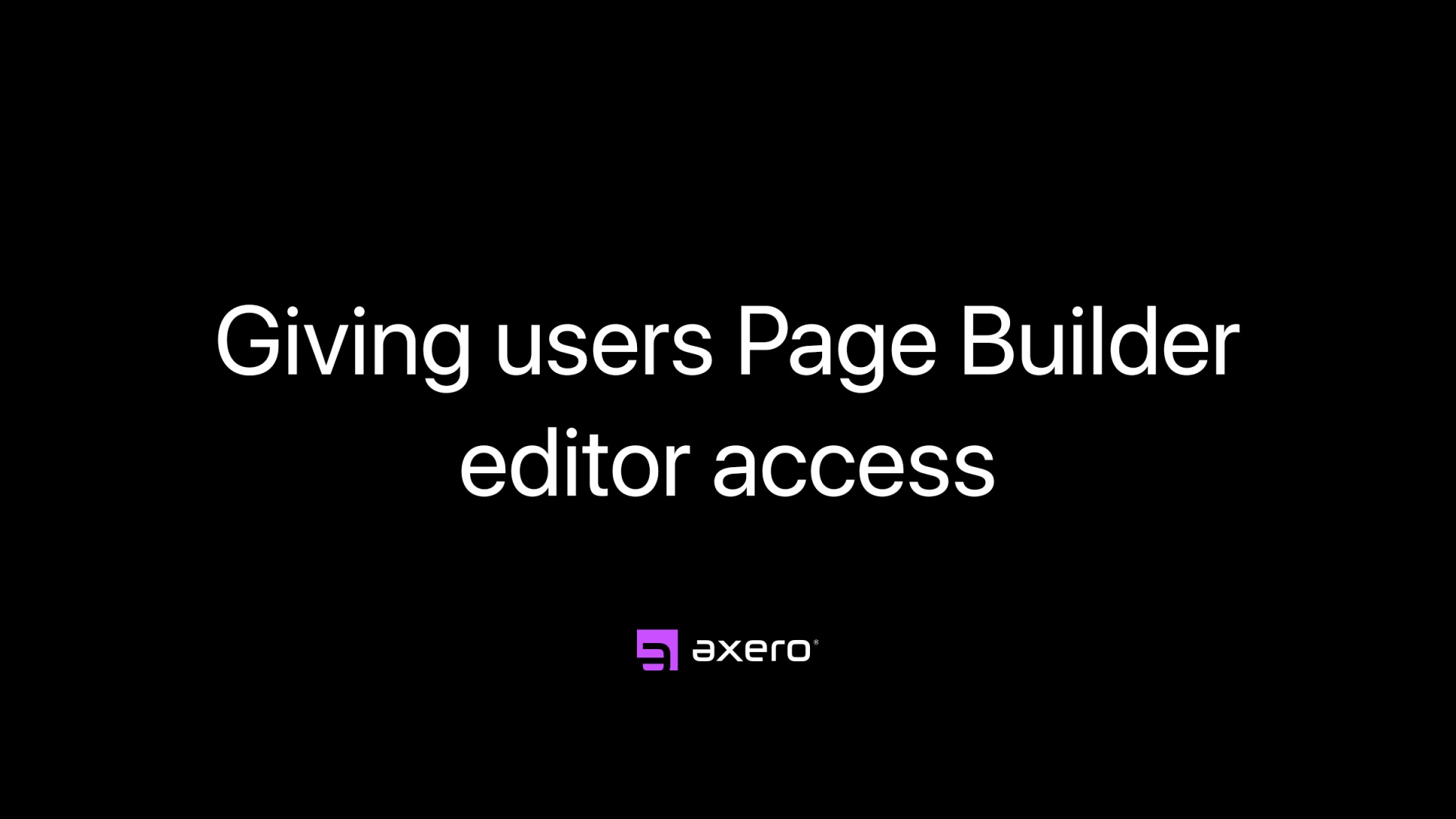 Giving users Page Builder editor access