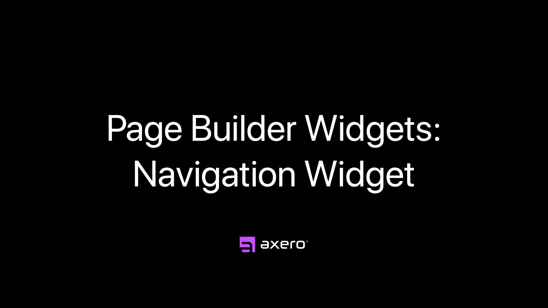 Page Builder Widgets: Navigation Widget
