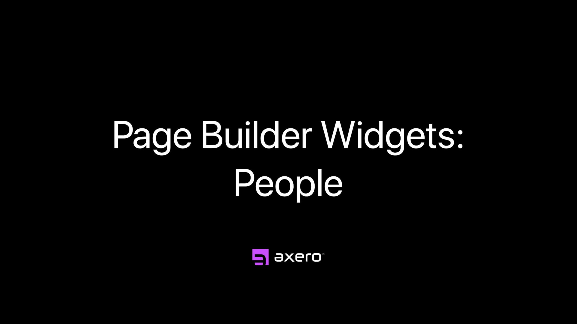 Page Builder Widgets: People