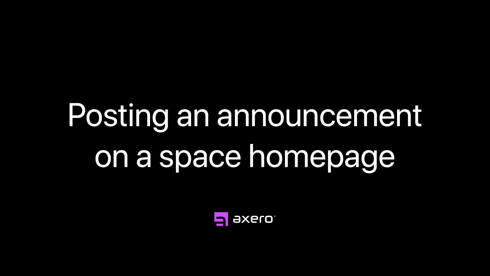 Posting an announcement on a space homepage