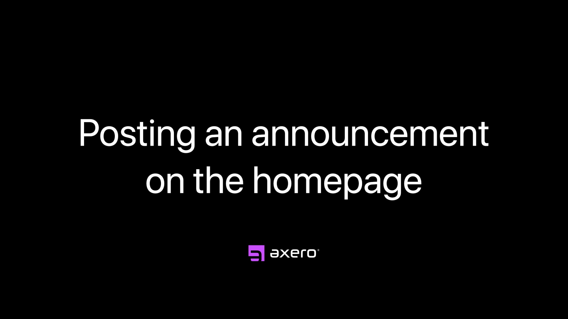 Posting an announcement on the homepage